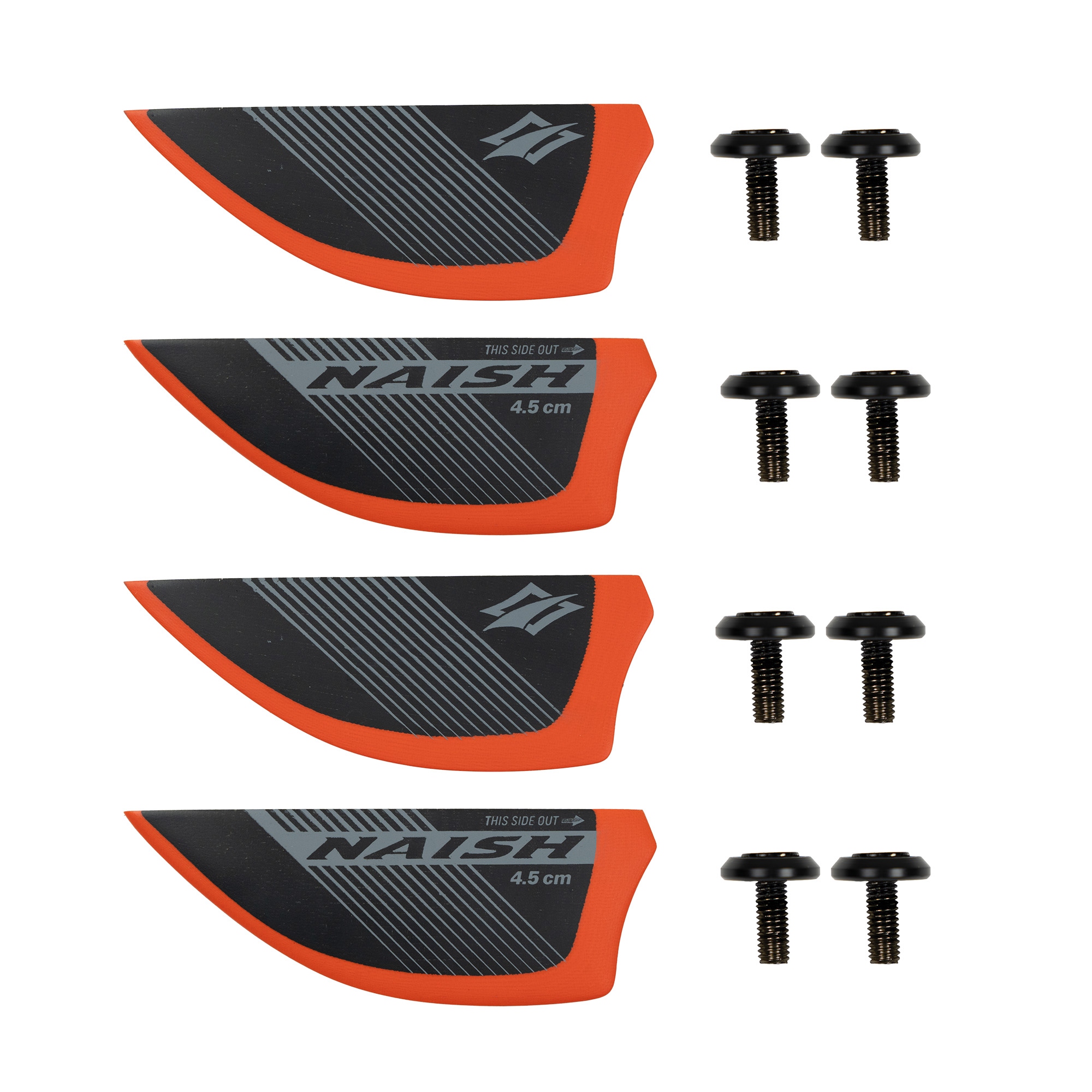 Set Ailerons Naish G10 asymmetrical Finset with screws and washers