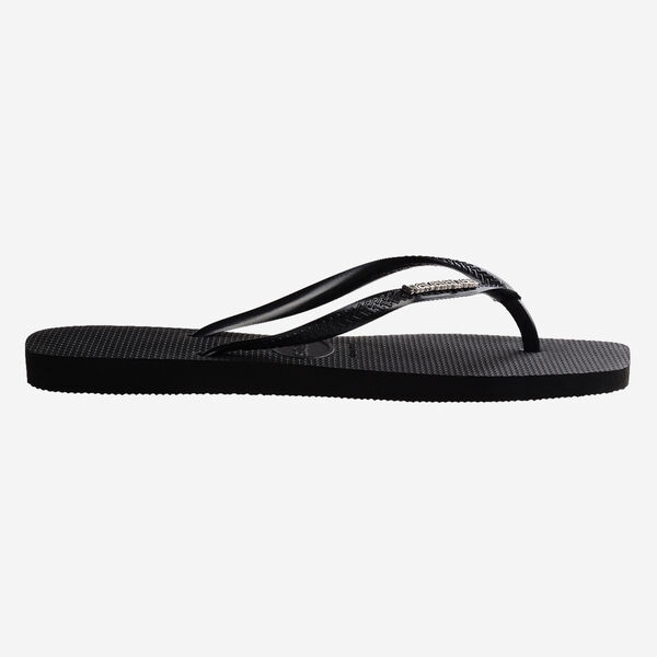 Tong Havaianas Square Logo Metallic Black