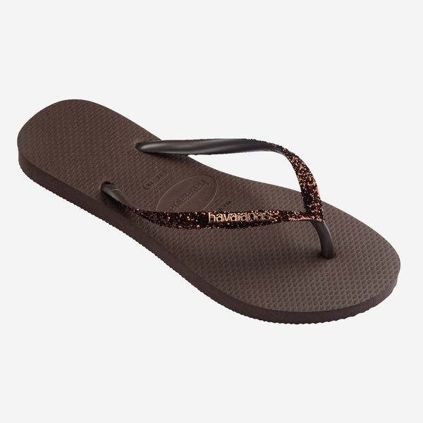 Tong Havaianas Slim Glitter II Dark Brown