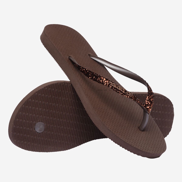 Tong Havaianas Slim Glitter II Dark Brown
