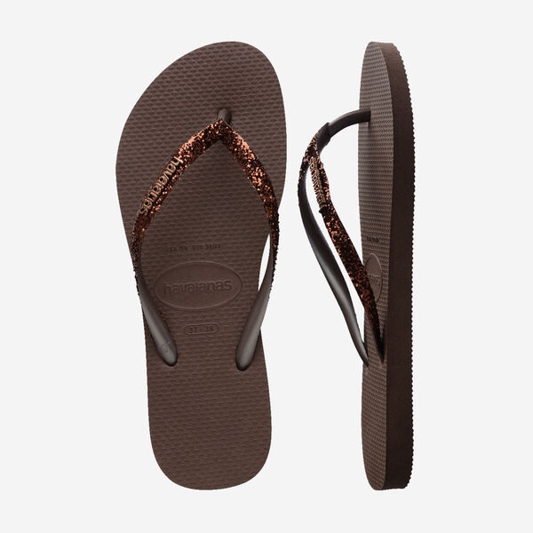 Tong Havaianas Slim Glitter II Dark Brown