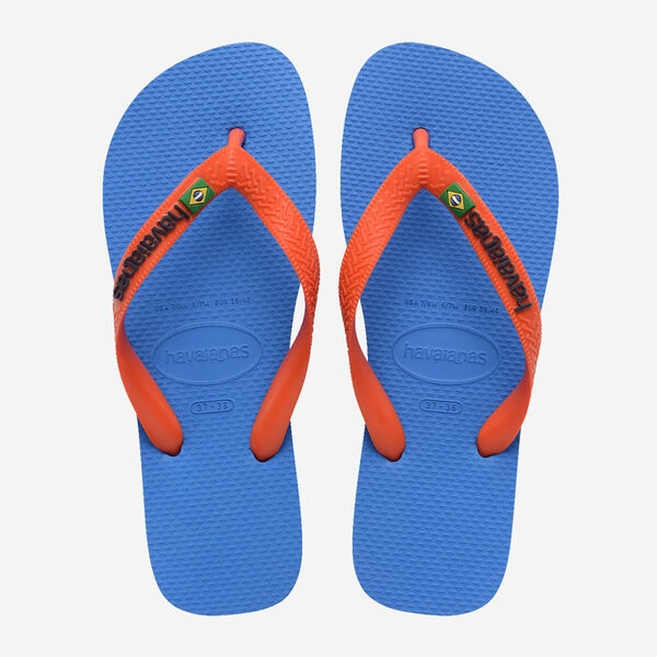 Tong Havaianas Brasil Logo Blue/Orange