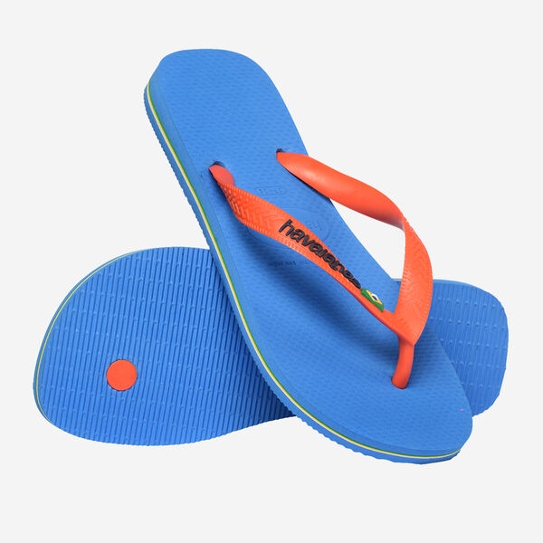 Tong Havaianas Brasil Logo Blue/Orange