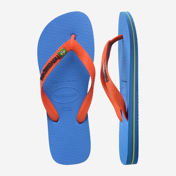 Tong Havaianas Brasil Logo Blue/Orange