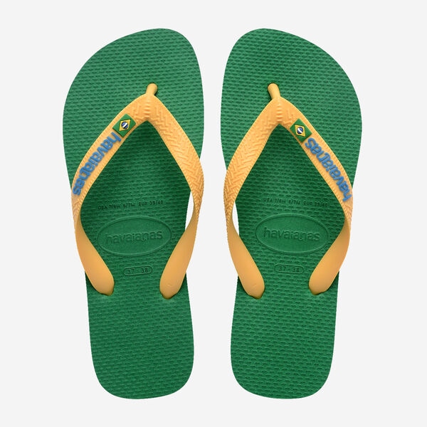 Tong Havaianas Brasil Logo Green/Yellow