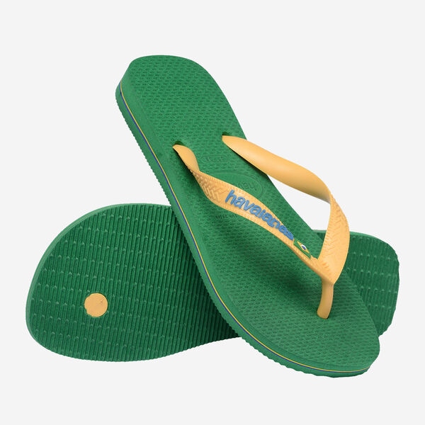 Tong Havaianas Brasil Logo Green/Yellow