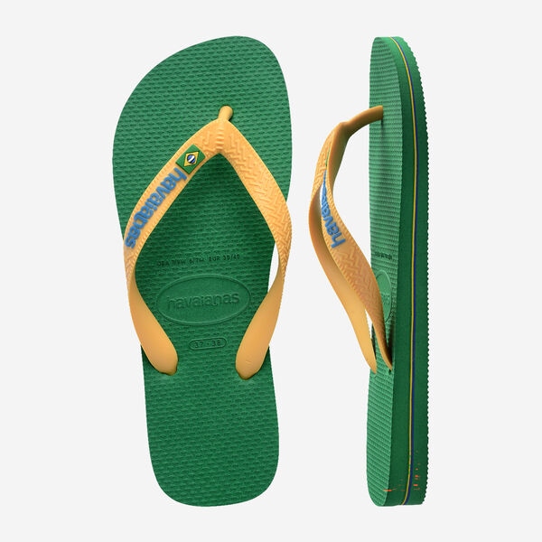 Tong Havaianas Brasil Logo Green/Yellow